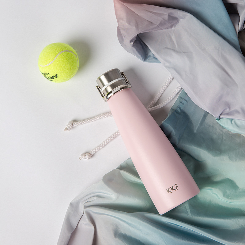 KKF Vacuum Bottle 475ML Stainless Steel Thermos 24H Insulation Cup Normalversion Flask Sports Travel Mug Cold Cup Thermos 201204