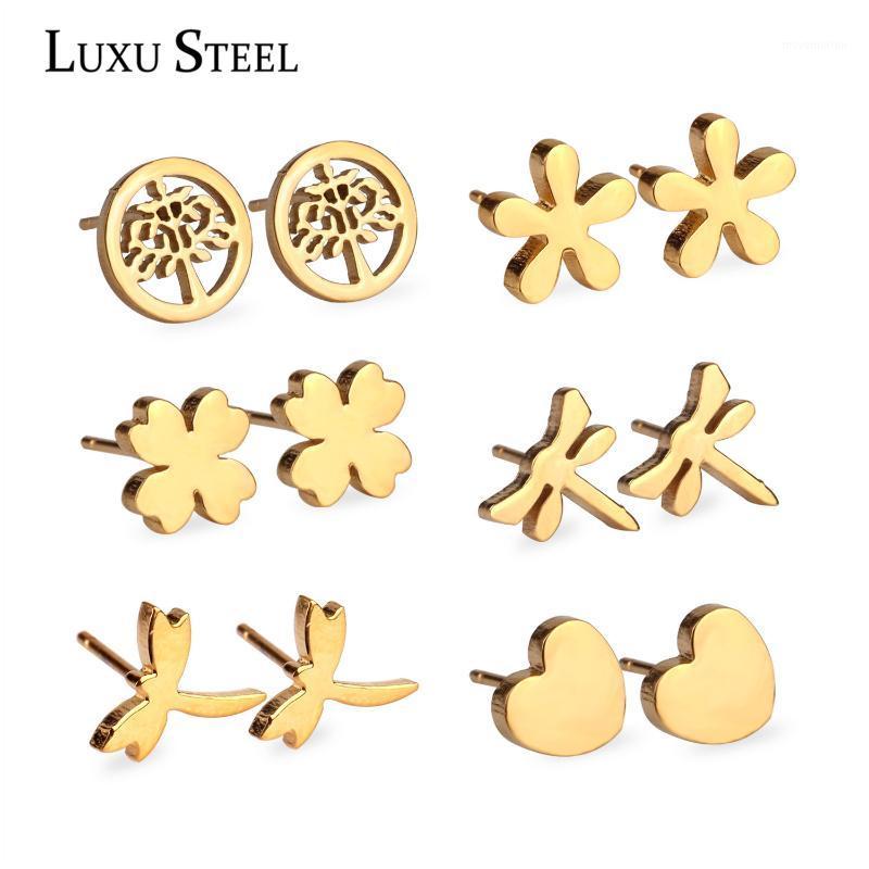 LUXUSTEEL aretes mujer Gold Color Tree Flower Heart Dragonfly Shape Stud Earrings Sets 2020 Brinco Party Wholesale piercing1
LUXUSTEEL aretes mujer Gold Color Tree Flower Heart Dragonfly Shape Stud Earrings Sets 2020 Brinco Party Wholesale piercing1