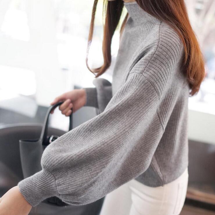 New Women's Coarse Wool Sweater Warm Spring Autumn Winter Casual Sleeved Pullover 201023
