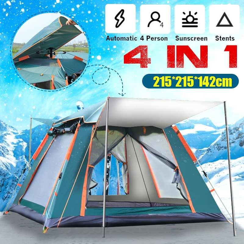 215X215X142cm Aluminum Pole Automatic Outdoor Camping Wild Tent 3-4 Persons Awning Garden Pergola Waterproof Large Family Tents
215X215X142cm Aluminum Pole Automatic Outdoor Camping Wild Tent 3-4 Persons Awning Garden Pergola Waterproof Large Family Tents