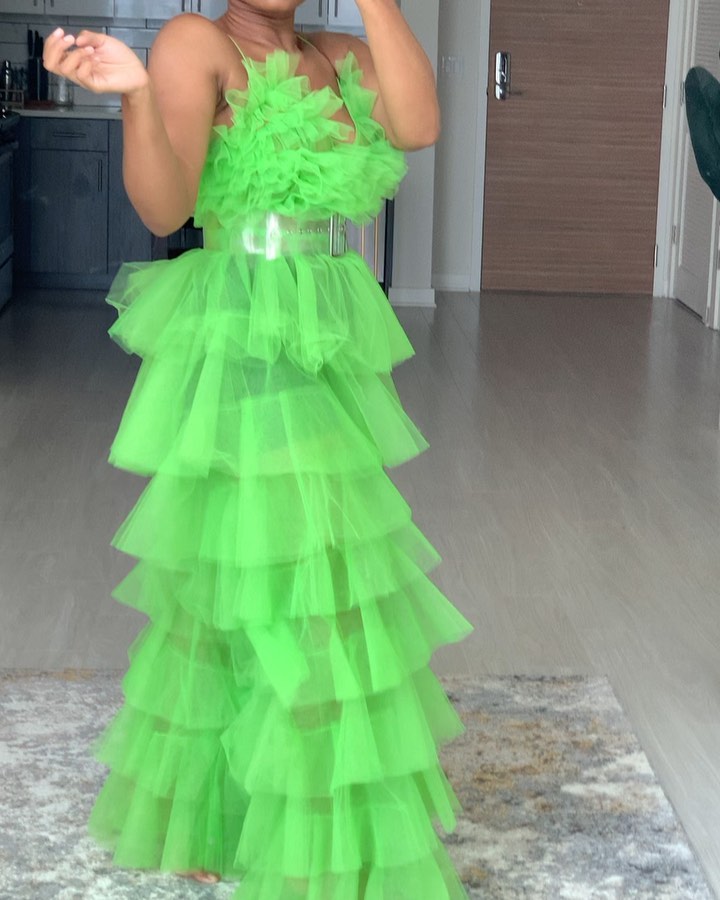 Unique Two Pieces Prom Dress Tulle Spaghetti Tops And Pants Party Tail Women Long Ruffled Gowns