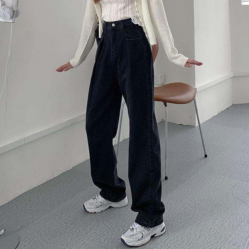 High Waist Wide Leg Denim Mop Pants Women' Fall 2020 Korean Style Loose Retro Slimming Ins Trendy Black Straight Pants
High Waist Wide Leg Denim Mop Pants Women' Fall 2020 Korean Style Loose Retro Slimming Ins Trendy Black Straight Pants