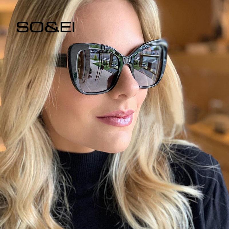 SO&EI Vintage Cat Eye Spring Hinge Women Sunglasses Brand Designer Fashion Gradient Lens Eyewear Men Sun Glasses Shades UV400 
SO&EI Vintage Cat Eye Spring Hinge Women Sunglasses Brand Designer Fashion Gradient Lens Eyewear Men Sun Glasses Shades UV400