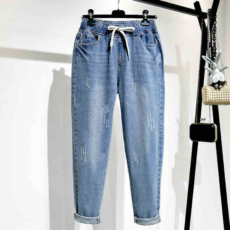 Boyfriend Jeans For Women High Waist Loose Plus Size Streetwear Female Denim Harem Pants 5XL 201102