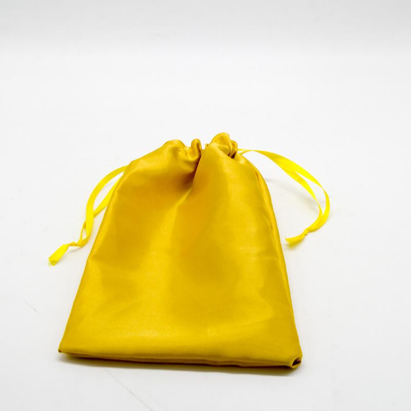 Blank Sliver Yellow Brown Satin Silk Hair Extensions Packaging Bags Human Virgin Hair Bundles Packaging Bags For Gifts 18x30cm