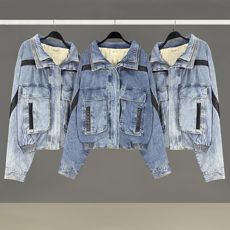 Fear of god denim jacket FOG esseintails coats man jeans zip tops winter men down jackets streetwear hiphop fashion kanye jerry outwears, Blue
Fear of god denim jacket FOG esseintails coats man jeans zip tops winter men down jackets streetwear hiphop fashion kanye jerry outwears, Blue