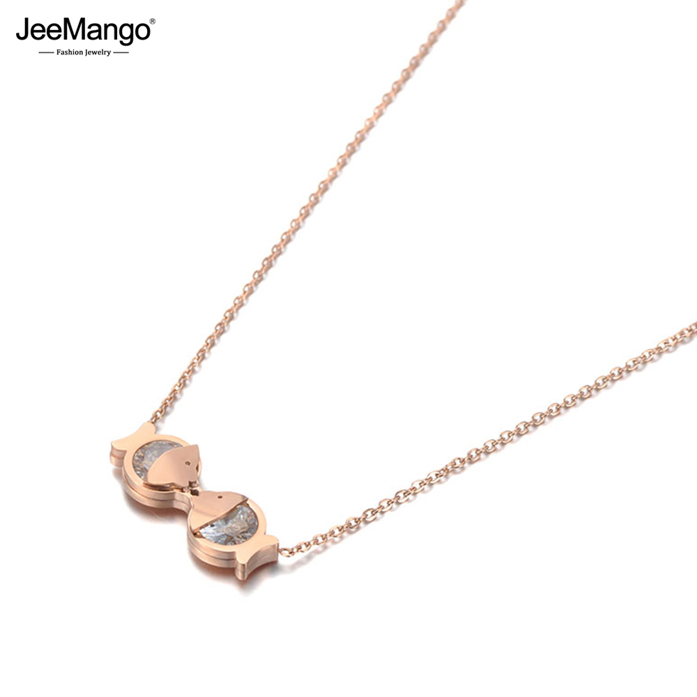 JeeMango Fashion Stainless Steel CZ Crystal Double Fish Charm Necklace Jewelry Lovely Pendant Chain Necklace For Women JN19114
JeeMango Fashion Stainless Steel CZ Crystal Double Fish Charm Necklace Jewelry Lovely Pendant Chain Necklace For Women JN19114