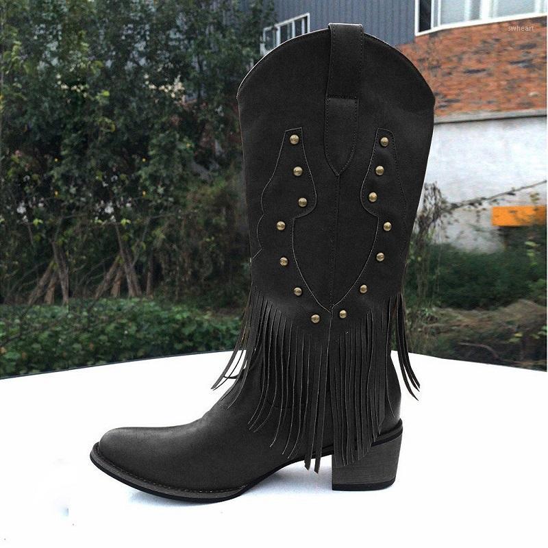Women boots autumn winter high heels tassel ladies shoes sexy rivet platform western boots female punk riding1, Black
Women boots autumn winter high heels tassel ladies shoes sexy rivet platform western boots female punk riding1, Black