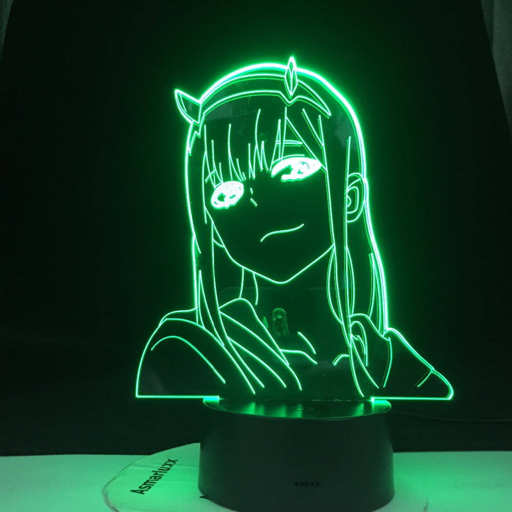 Anime 3d Lamp Zero Two Figure Nightlight Kids Child Girls Bedroom Decor Light Manga Gift Night Light Lamp