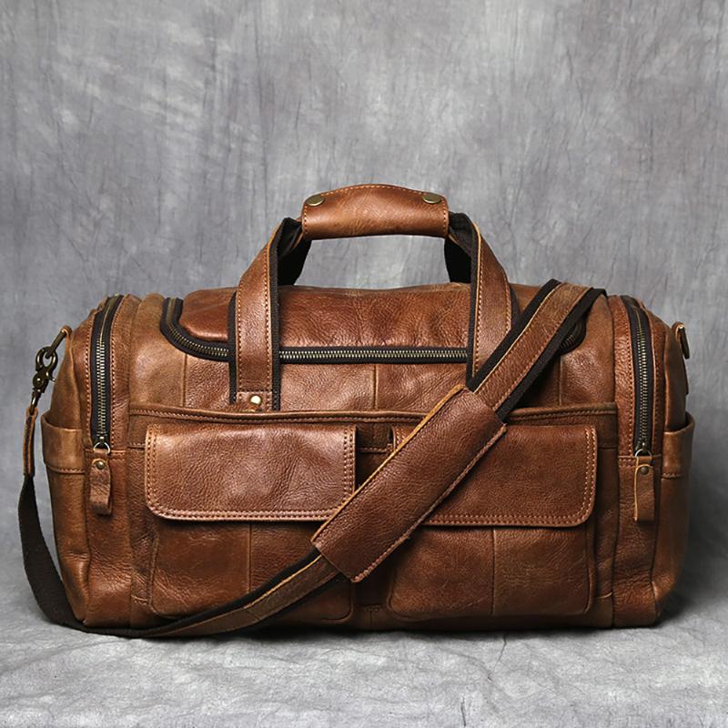 ZRCX Vintage Men's Hand Luggage Bag Travel Bag Genuine Leather Large Capacity Single Shoulder Messenger For 14 Inch Laptop, Black
ZRCX Vintage Men's Hand Luggage Bag Travel Bag Genuine Leather Large Capacity Single Shoulder Messenger For 14 Inch Laptop, Black