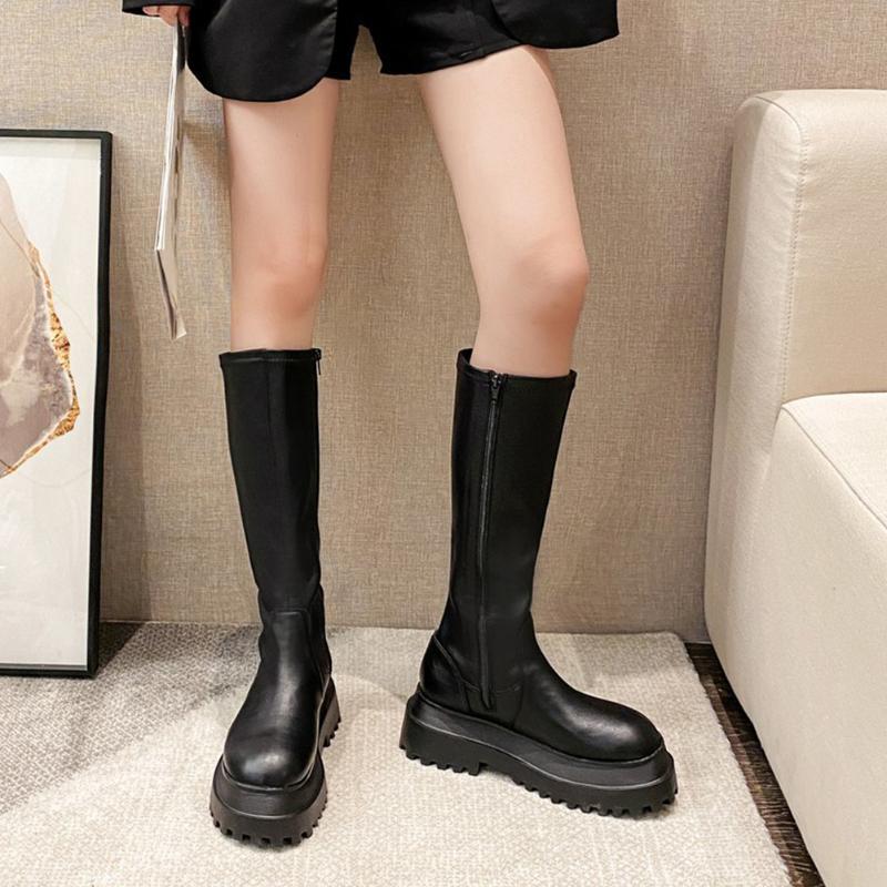 Brand New Female Autumn Motorcycle Boots Platform Zip Chunky Heels Boots Women 2020 Fashion Street Party Office Shoes Woman, Black long
Brand New Female Autumn Motorcycle Boots Platform Zip Chunky Heels Boots Women 2020 Fashion Street Party Office Shoes Woman, Black long