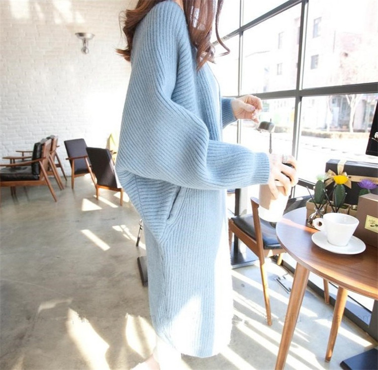Autumn Winter Batwing Sleeve Knitwear Cardigan Women Large Size Knitted Sweater Cardigan Female Elegant Jumper Coat 201109