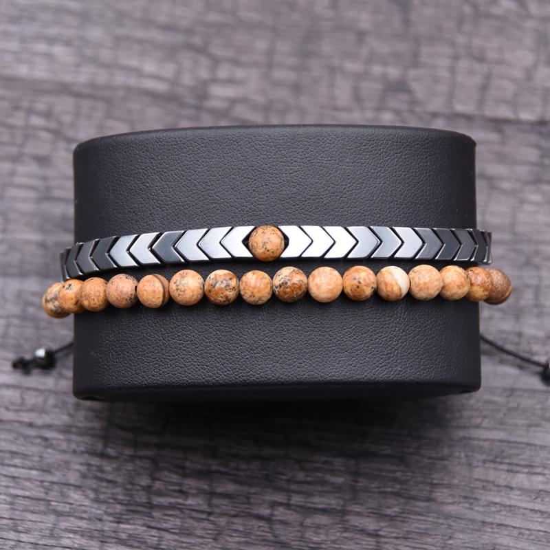 Beaded, Strands Men's Set Hematite Bracelets European Weaving Mens Brading Macrame Bangle Punk Hiphop Cool Men Jewelry Gift Pulseira Masculi
Beaded, Strands Men's Set Hematite Bracelets European Weaving Mens Brading Macrame Bangle Punk Hiphop Cool Men Jewelry Gift Pulseira Masculi