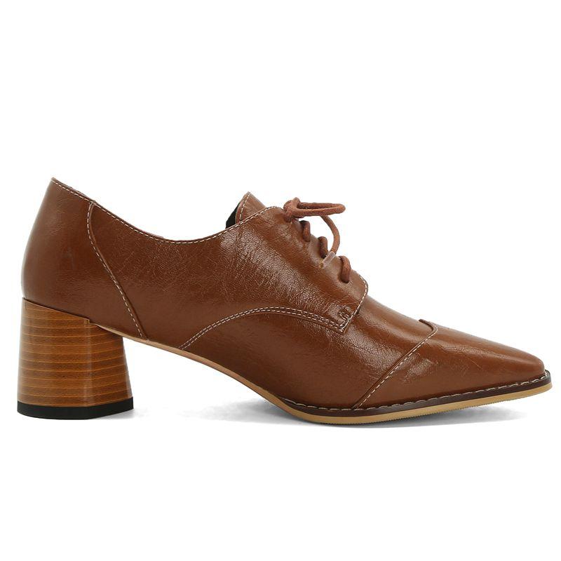 Dress Shoes COOLULU 2021 Women Oxford Snake Print Lace Up Pumps Stacked Mid Heel Square Toe Casual Ladies Size 34-43