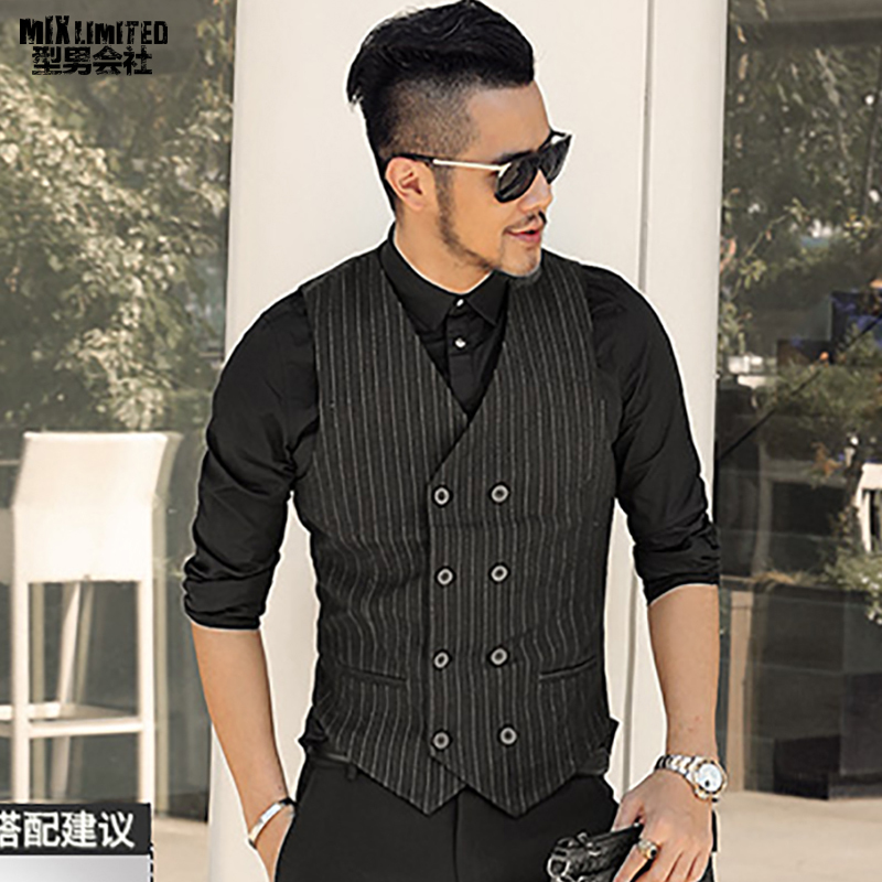 Men fashion new spring autumn slim stripe Mens Double Breasted casual high quality suit vests business dress vest M118, M118 black
Men fashion new spring autumn slim stripe Mens Double Breasted casual high quality suit vests business dress vest M118, M118 black