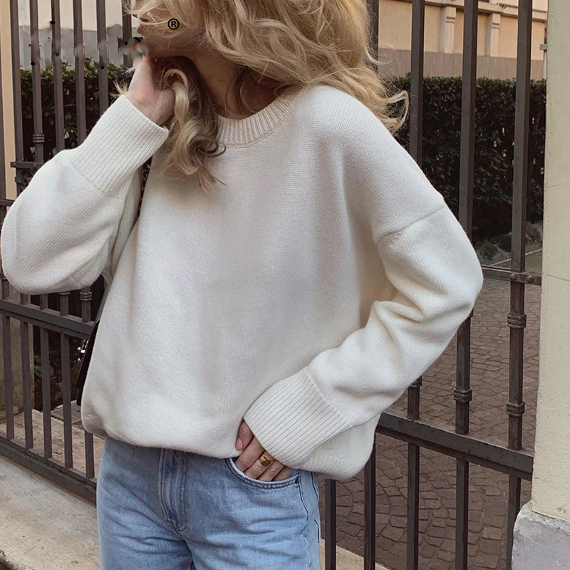 Winter Oversized Sweater Women Pullovers O Neck Loose Soft Female Cashmere Jumper 210302