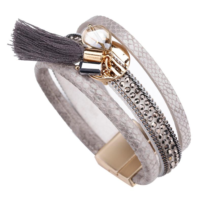 Amorcome Vintage Snake Skin Leather Bracelets Bangles For Women Multi-Layers Tassel Crystal Charm Bracelet Party Jewelry Gift
Amorcome Vintage Snake Skin Leather Bracelets Bangles For Women Multi-Layers Tassel Crystal Charm Bracelet Party Jewelry Gift