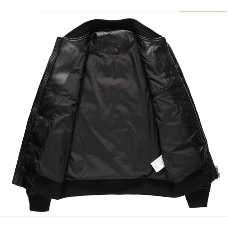 YRclassic casual style genuine leather jacket80 white duck down sheepskin coatwinter warm clothes 201114