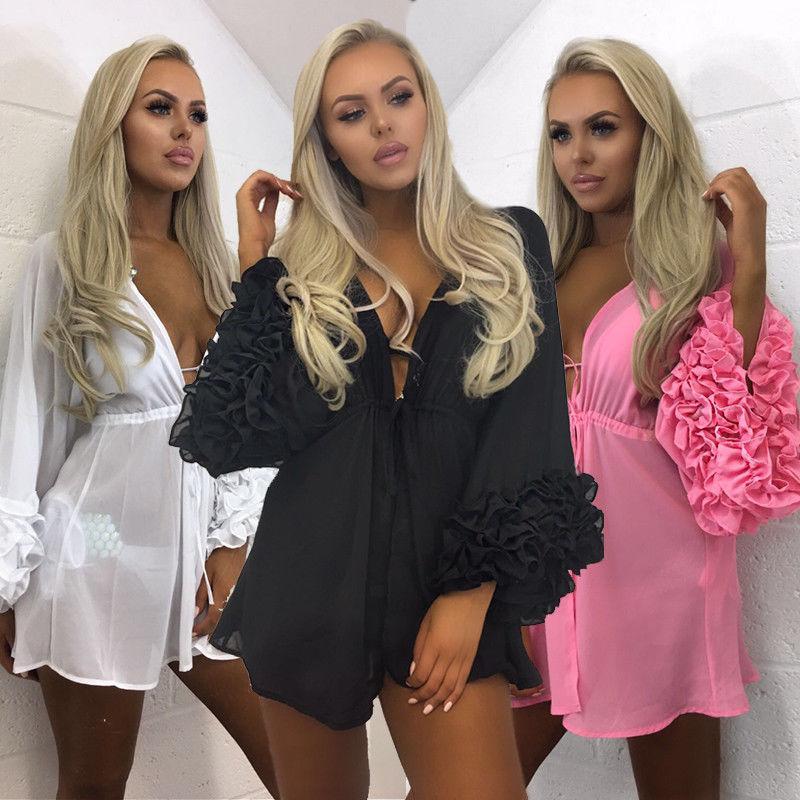 Women Shirt Solid Color V Neck Long Flower Sleeve Bikini Cover Up Sexy Ladies Sundress Femme Beach Summer Clothes Plus Size1, Black
Women Shirt Solid Color V Neck Long Flower Sleeve Bikini Cover Up Sexy Ladies Sundress Femme Beach Summer Clothes Plus Size1, Black