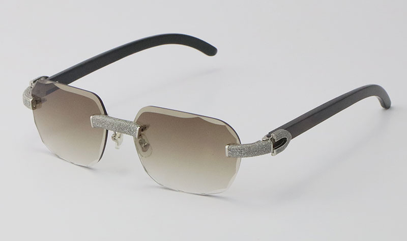 locs Sunglasses Black Bualo Horn Rimless Micro-paved Diamond set Sun Men Women with C Decoration Wire frame male 8FIS
locs Sunglasses Black Bualo Horn Rimless Micro-paved Diamond set Sun Men Women with C Decoration Wire frame male 8FIS