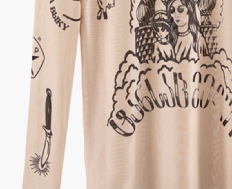 TVVOVVIN NEW FASHION WOMEN 2019 Elasticity Print Tops Vintage Sexy Sun-proof Autumn Turtleneck Mesh Yarn Blouse Shirt Tatoo T200321