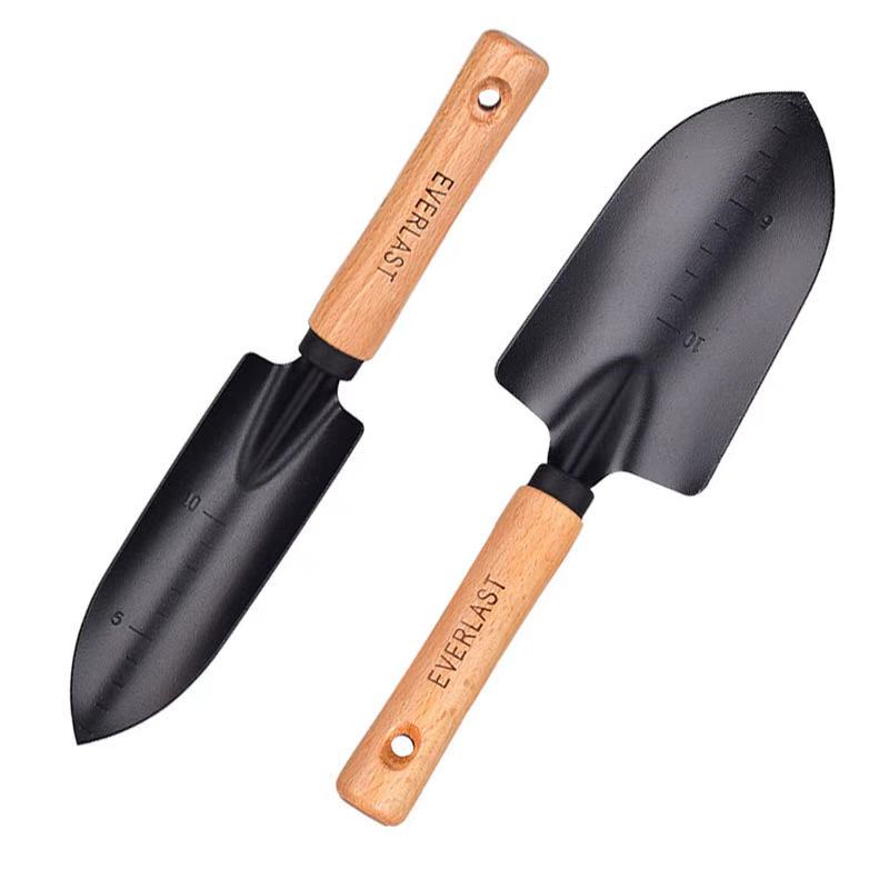 

Gardening Tools Carbon Steel Garden Shovel Flower Planting Mini Wood Handle Stainless Plants Rake Spade For Flowers Potted Plant