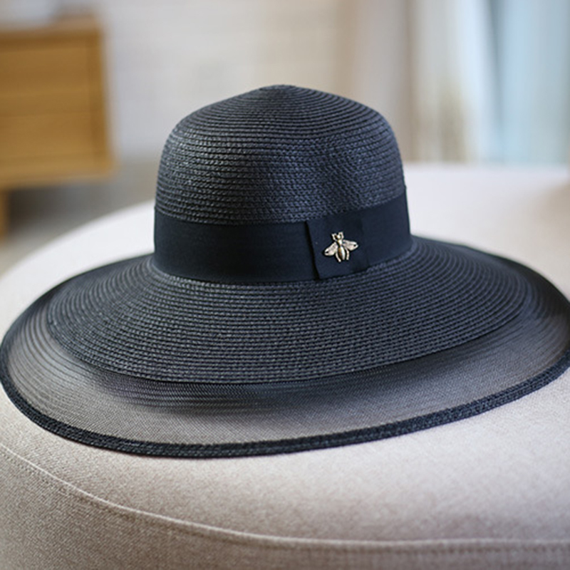 Summer Outdoor Women Wide Brim Hats Vintage Style Mesh Patchwork Straw Hat Fashion Sun Protection Beach Hats, Blue;gray
Summer Outdoor Women Wide Brim Hats Vintage Style Mesh Patchwork Straw Hat Fashion Sun Protection Beach Hats, Blue;gray