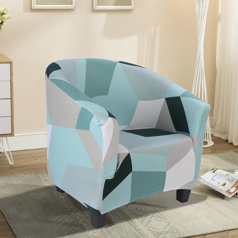 1pc Spandex Elastic Tub Chair Covers Printing Leisure Stretch Bathtub Armchair Seat Cover Protector Washable Slipcover