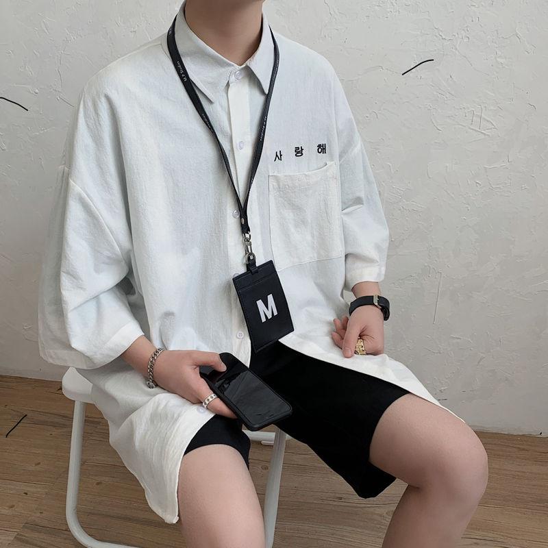 2020 Summer New Youth Popular Solid Color Letter Embroidered Short Sleeve Shirt Fashion Casual Loose Single-Breasted Top, Black
2020 Summer New Youth Popular Solid Color Letter Embroidered Short Sleeve Shirt Fashion Casual Loose Single-Breasted Top, Black