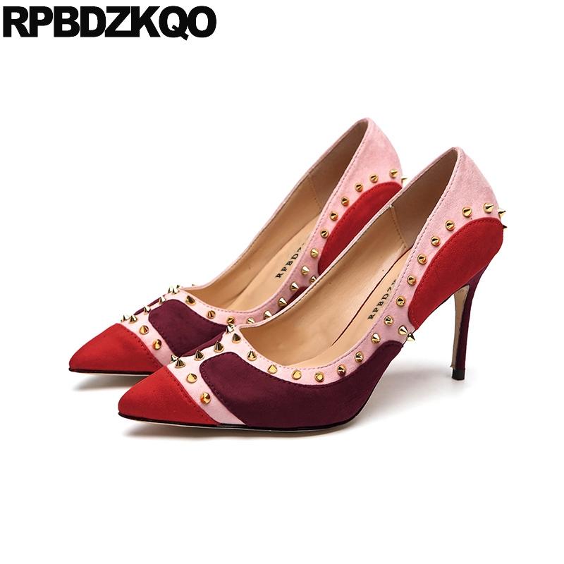 slip on runway pointed toe pumps suede ladies fashion shoes 2020 luxury women wine red stud scarpin high heels rivet size 33 new, Wine red 6.5cm
slip on runway pointed toe pumps suede ladies fashion shoes 2020 luxury women wine red stud scarpin high heels rivet size 33 new, Wine red 6.5cm