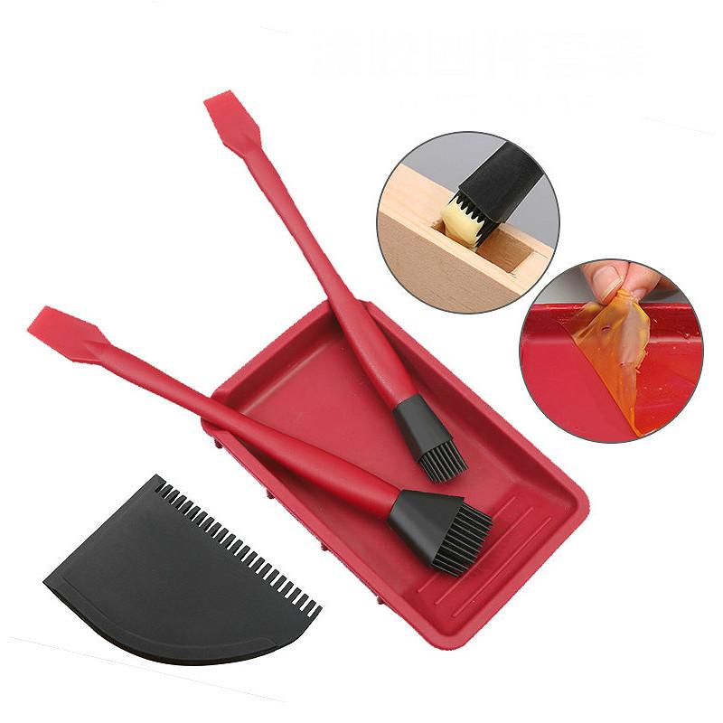 4Pc/set Woodworking Silicone Brush Tool Kit Washfree Glue Brush Soft Glue Flat Scraper Tray Wood Gluing Brushing Tool
4Pc/set Woodworking Silicone Brush Tool Kit Washfree Glue Brush Soft Glue Flat Scraper Tray Wood Gluing Brushing Tool