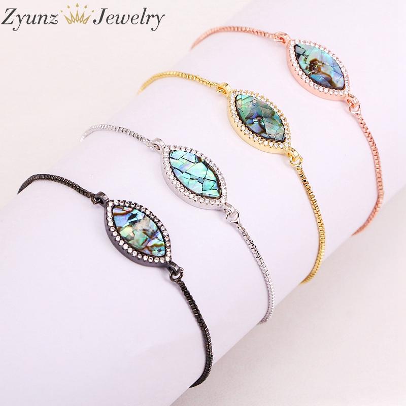 5 Strands B305-0174 Micro Pave CZ Abalone Shell Eye Charms Bracelet Adjustable Copper Connector
5 Strands B305-0174 Micro Pave CZ Abalone Shell Eye Charms Bracelet Adjustable Copper Connector