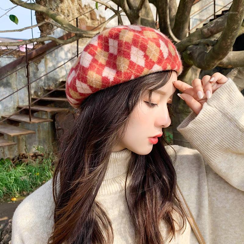 Hat autumn and winter new painter hat British temperament wild wool beret ladies diamond plaid1
Hat autumn and winter new painter hat British temperament wild wool beret ladies diamond plaid1