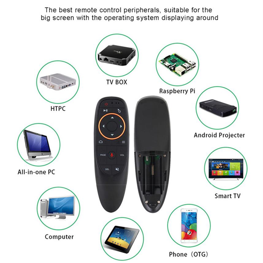 G10G10S Voice Remote Control Air Mouse with USB 24GHz Wireless 6 Axis Gyroscope Microphone IR Remote Controls For Android tv Box