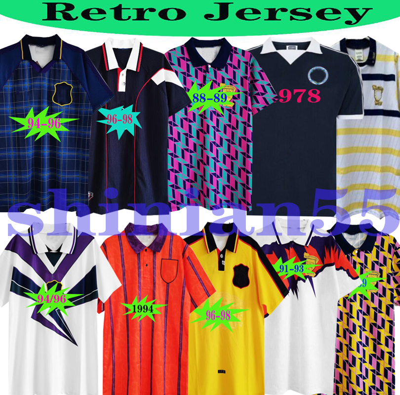 1986 TOP Scotland Retro Soccer Jersey World Cup equipment Home blue kits 1996 1998 classic Vintage SCOTLAND STACHAN Retro Football Shirt, Black;yellow
1986 TOP Scotland Retro Soccer Jersey World Cup equipment Home blue kits 1996 1998 classic Vintage SCOTLAND STACHAN Retro Football Shirt, Black;yellow