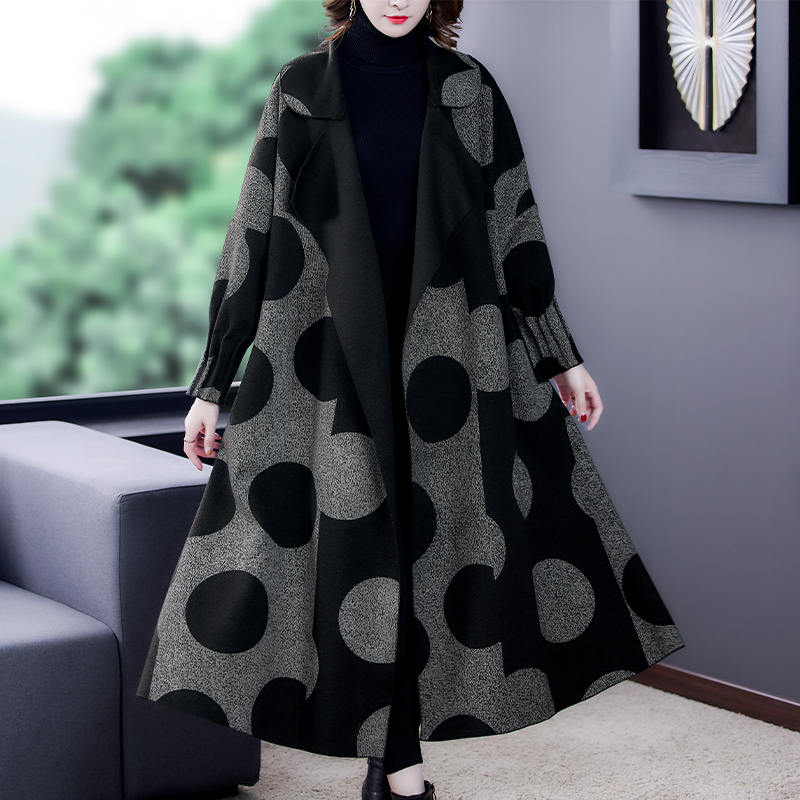 Women's Trench Coats European Style Fashion Ladies Streetwear Printed loose Casual Windbreakers Long Clothes