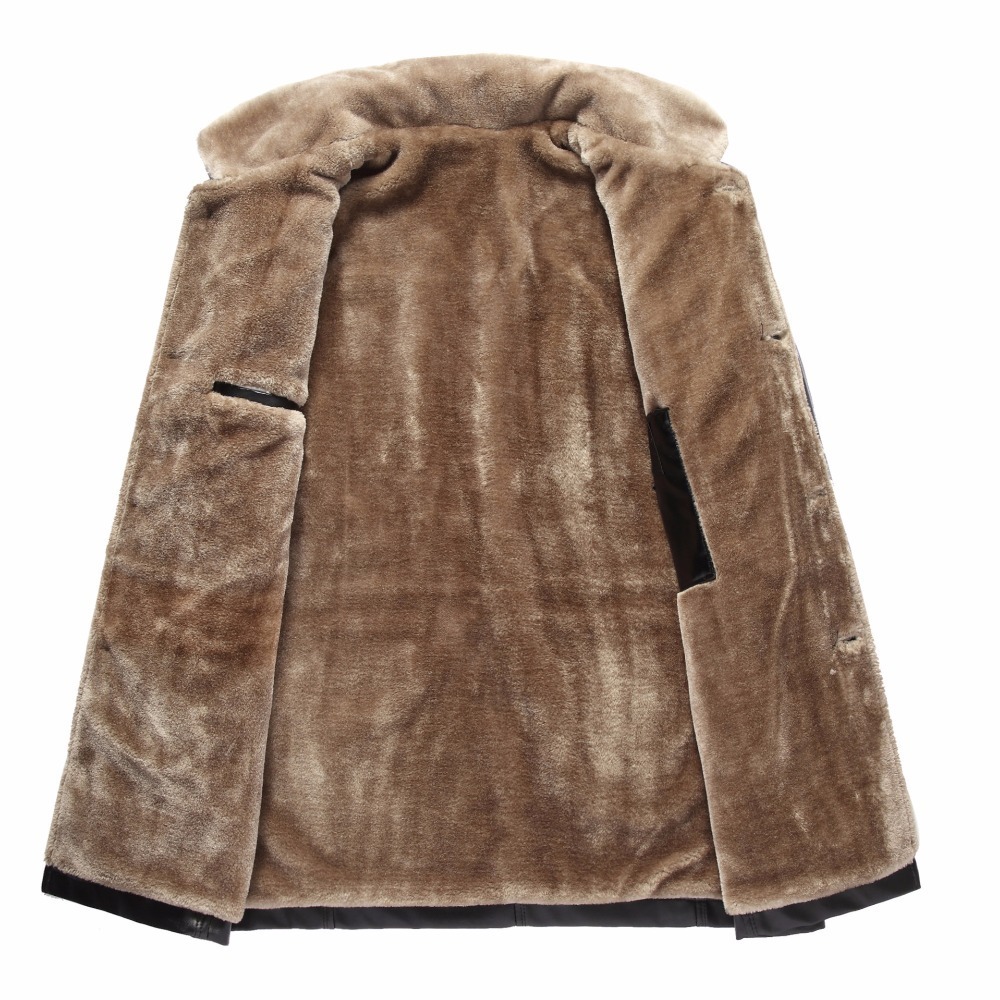 Winter Fur Leather Jacket Mens Plus Size 5XL Suede Leather Jackets Men Faux Fur Thick Warm Long Suede Jacket T200107