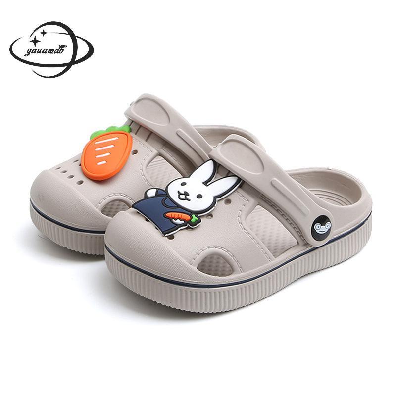 2-5y Kids Mules & Clogs Summer Baby Boys Girls Croc Sandals Flat Heels Rabbit Turnip Slippers Children's Garden Shoes Y17 201130