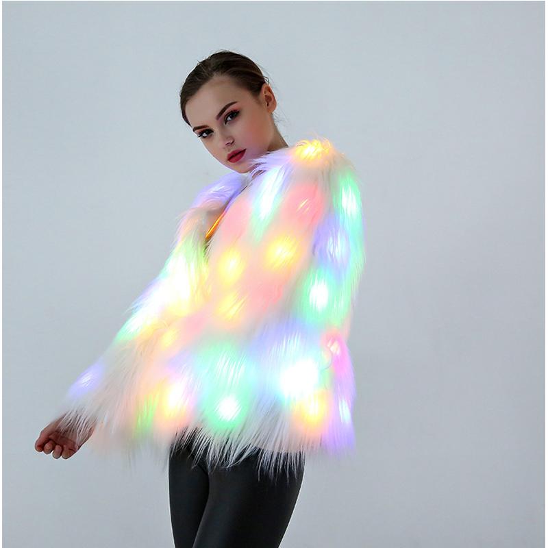 Faux fur clothes 2020 new European and American long hair imitation fur coat Christmas Halloween day cosplay dance LED lightsH16, White
Faux fur clothes 2020 new European and American long hair imitation fur coat Christmas Halloween day cosplay dance LED lightsH16, White