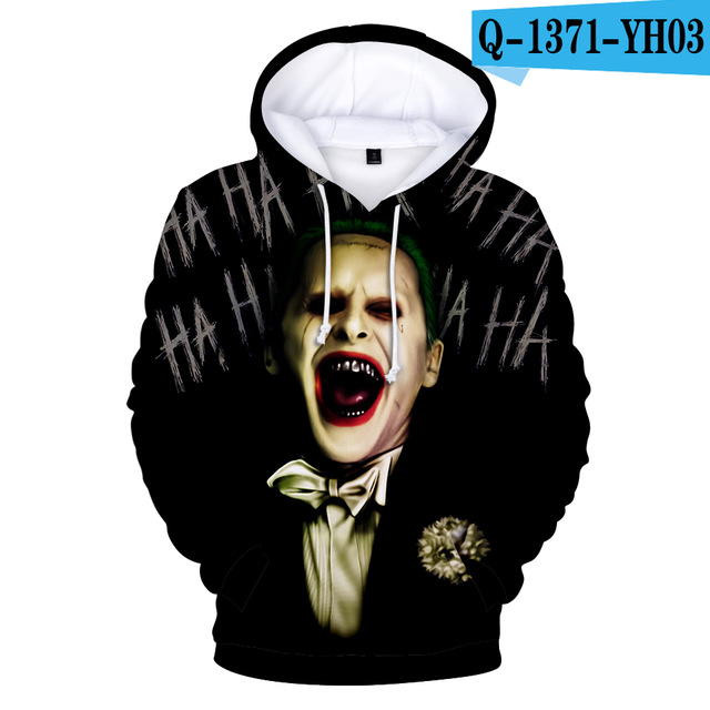 Fashion-Lucky Friday HAHA Joker Funny 3D Halloween Crazy Smile Pullover Hoodie Sweatshirt Fashion Streetwear Jacket Unisex Sportwear