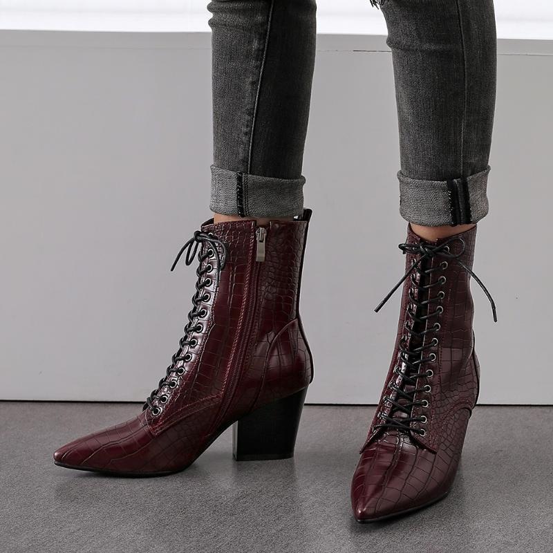brand new big size 43 pointed toe chunky heels shoelaces ankle booties office ladies elegant boots shoes women1, Black
brand new big size 43 pointed toe chunky heels shoelaces ankle booties office ladies elegant boots shoes women1, Black