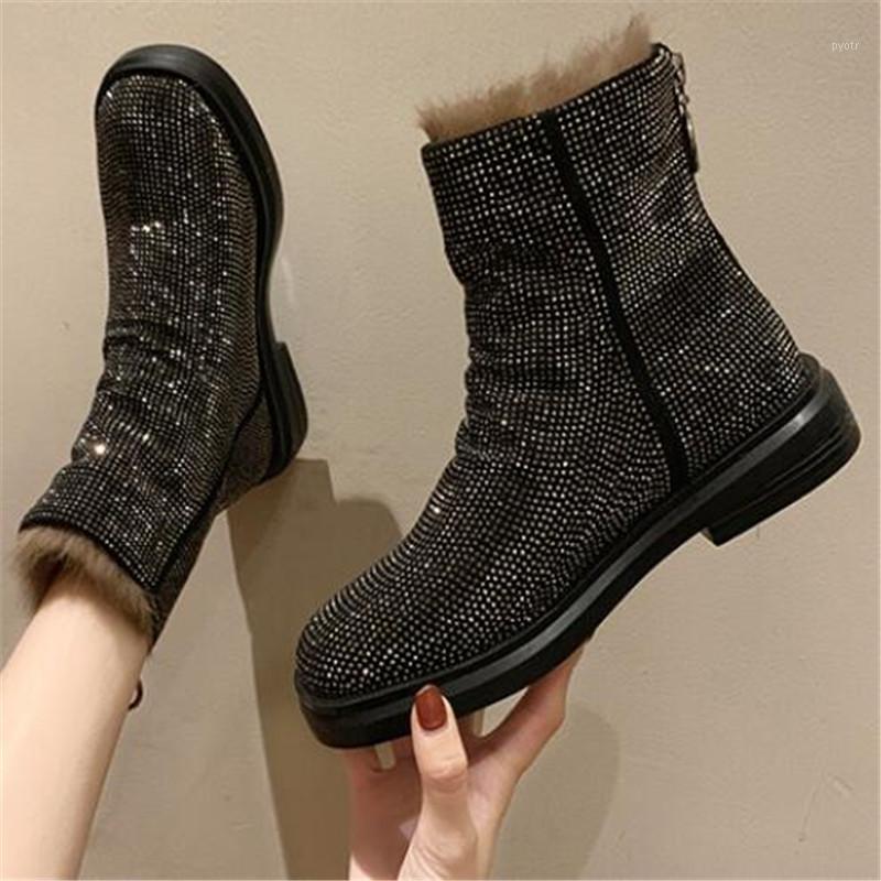 Winter Bling Crystals Women Snow Boots Handmade Shiny Rhinestones Diamonds Cow Suede Flat Ankle Boots Warm Shoes Botas Eu 35-391, Red
Winter Bling Crystals Women Snow Boots Handmade Shiny Rhinestones Diamonds Cow Suede Flat Ankle Boots Warm Shoes Botas Eu 35-391, Red