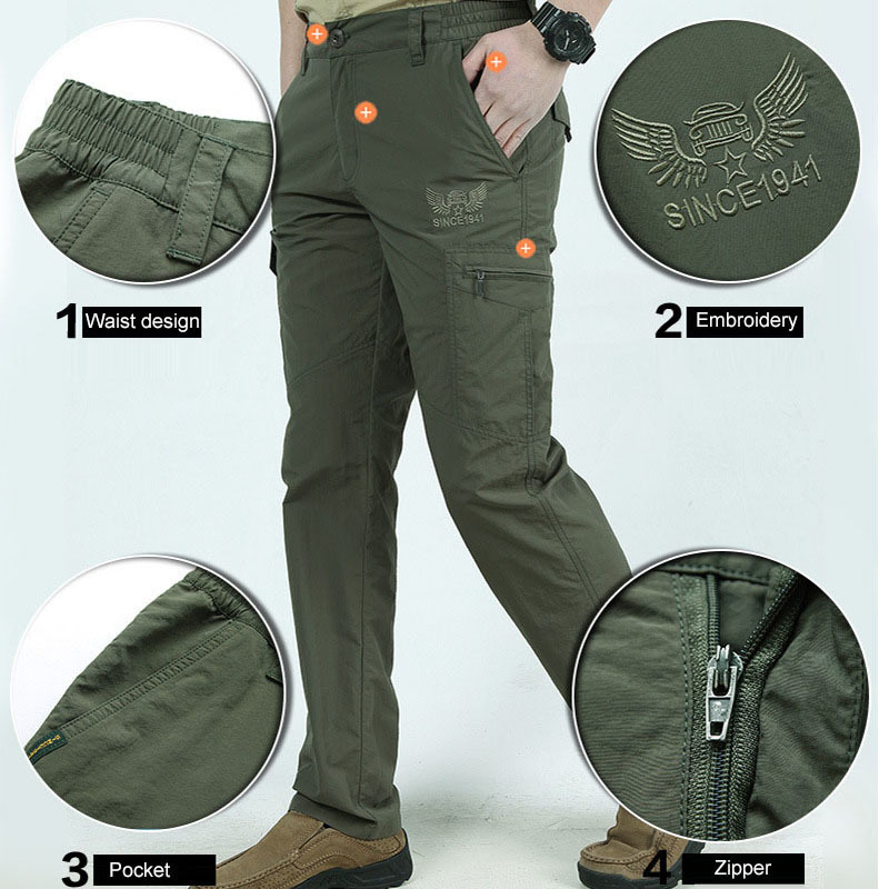 Waterproof Hiking Pants Men Pockets Lightweight Quick Dry Outdoor Mountain Climbing Trousers Camping Trekking Fishing Sport Pant 201110
