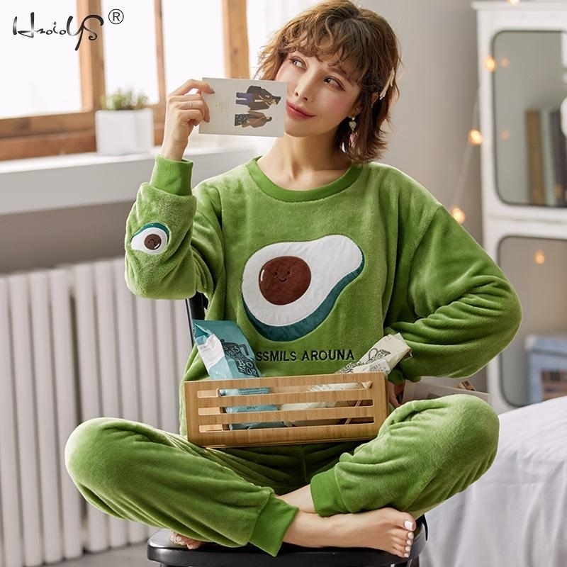 Autumn Winter Women Sleepwear Flannel Pajamas Set Girls Cartoon Animal Print Nightgown Coral Fleece Pijamas Mujer Home Suits Pjs 201113, Dark pink
Autumn Winter Women Sleepwear Flannel Pajamas Set Girls Cartoon Animal Print Nightgown Coral Fleece Pijamas Mujer Home Suits Pjs 201113, Dark pink