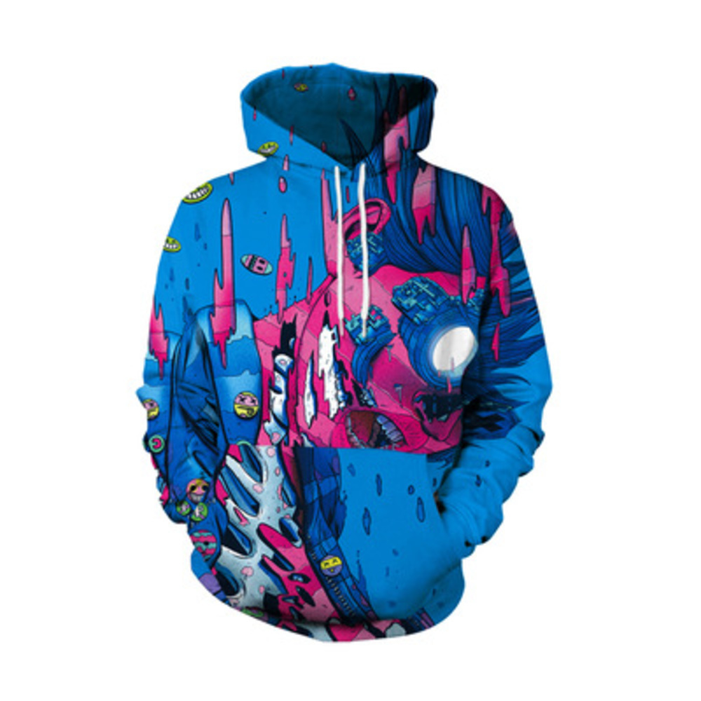 New European American hot street men and women youth spoof graffiti printed hooded sweater, Black
New European American hot street men and women youth spoof graffiti printed hooded sweater, Black