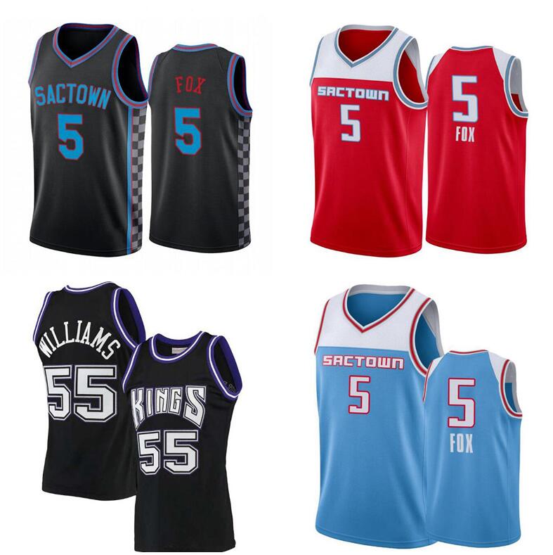 Men basketball Sacramento Kings 5 Darron Fox 55 Jason Williams red and blue 2020-21 City sleeveless Jersey, Black;red
Men basketball Sacramento Kings 5 Darron Fox 55 Jason Williams red and blue 2020-21 City sleeveless Jersey, Black;red