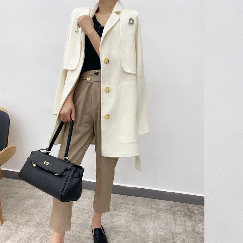 New high end water wave cashmere coat in autumn and winter 20201, Black 
New high end water wave cashmere coat in autumn and winter 20201, Black