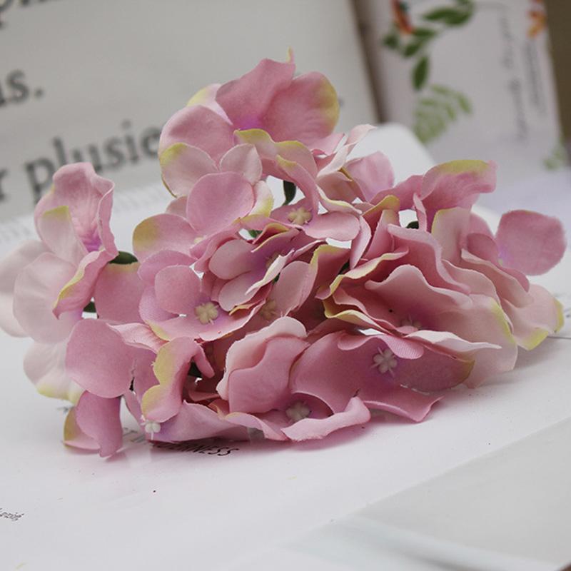 Artificial Hydrangea Bouquet Flower Silk Flowers with Free Stem for Home Wedding Decoration Gift LBShipping