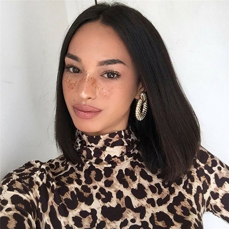 Hot Women Sexy Snake Skin Bodycon Bodysuit High Neck Coral Velvet Bandage Jumpsuit Romper Leopard Print Bodysuit Clubwear Tops T200527