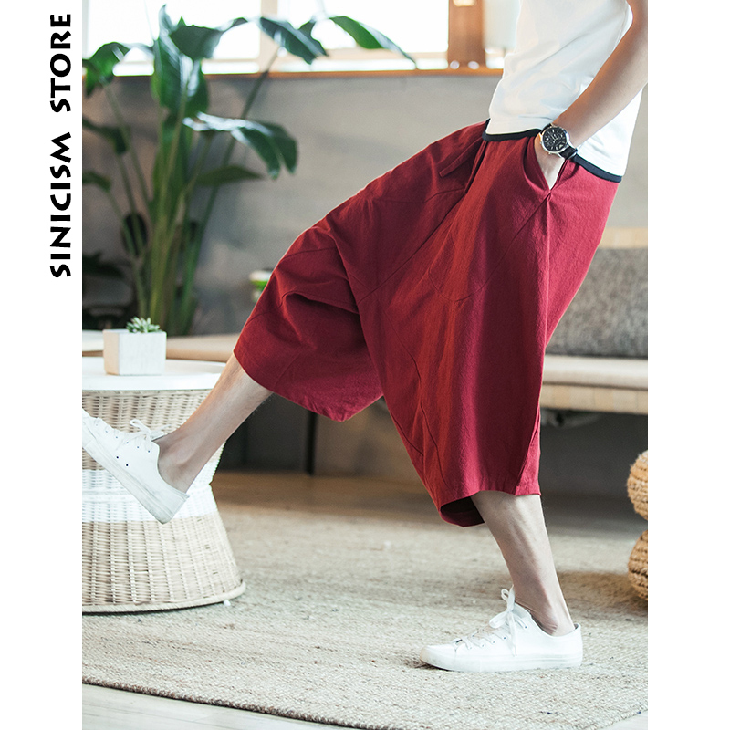 MrGoldenBowl 5XL Men's Wild Crotch Harem Pants Summer Baggy Pure Cotton Trousers Plus Size Male Wild-leg Loose Pants Drawstring 201027